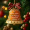 United States 250th Anniversary Bell Ornament Commemorative Patriotic Christmas Tree Metal Bell Hanging Decoration Holiday Party Pendant
