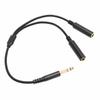 6.35mm Stereo Male Plug To Dual Female Plug Cable 1 4 Inch 6.35mm Splitter Y Cable with Gold Plated Plug Socket 11.8in