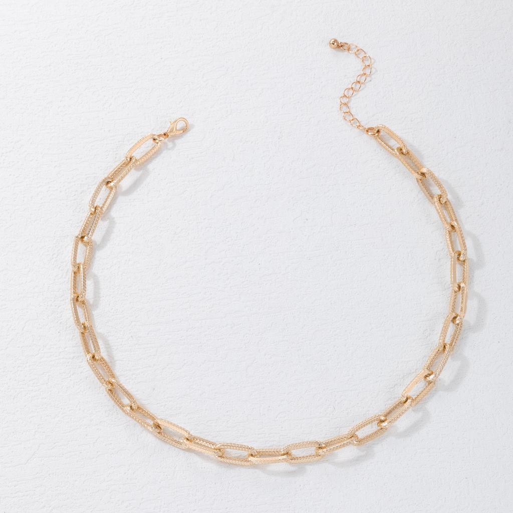 Творческая личность, широкое ожерелье в виде скрепки для женщин, ювелирные изделия, грубая текстура, панк, холодный стиль, ожерелье на ключице