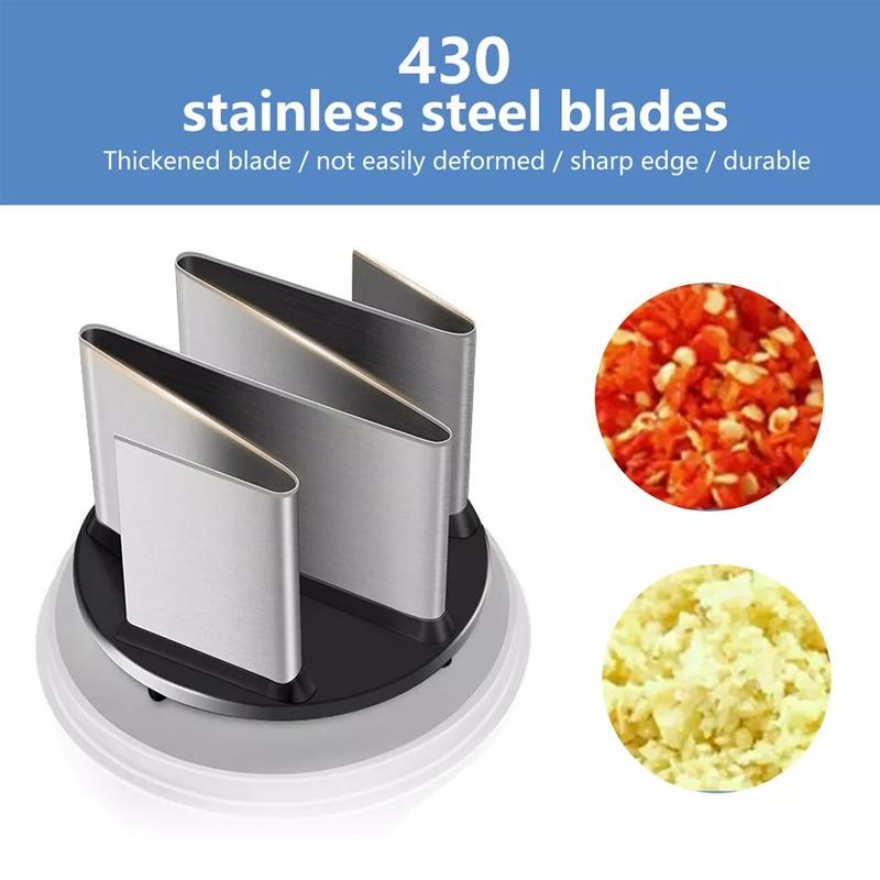 304 Stainless Steel Manual Press Type Garlic Mincer Kitchen Supplies Multifunctional Garlic Onion Vegetable Chopping Machine