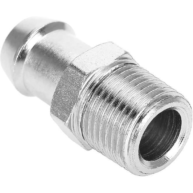 Heater Hose Fitting, Pump Inlet Adapter, 1/2in NPT 5/8in Barb Chrome Metal Fitting Intake Manifold Heater Hose