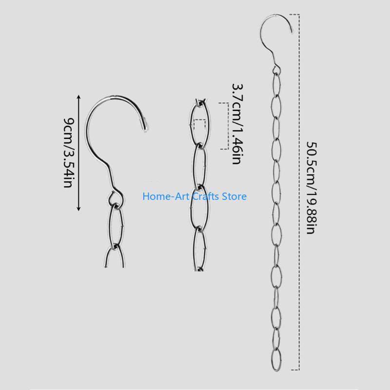 Y3NA Компактная цепь для вешалок Нержавеющая сталь Металлическая каскадная вешалка для шкафа Многопортовое кольцо с крючком для
