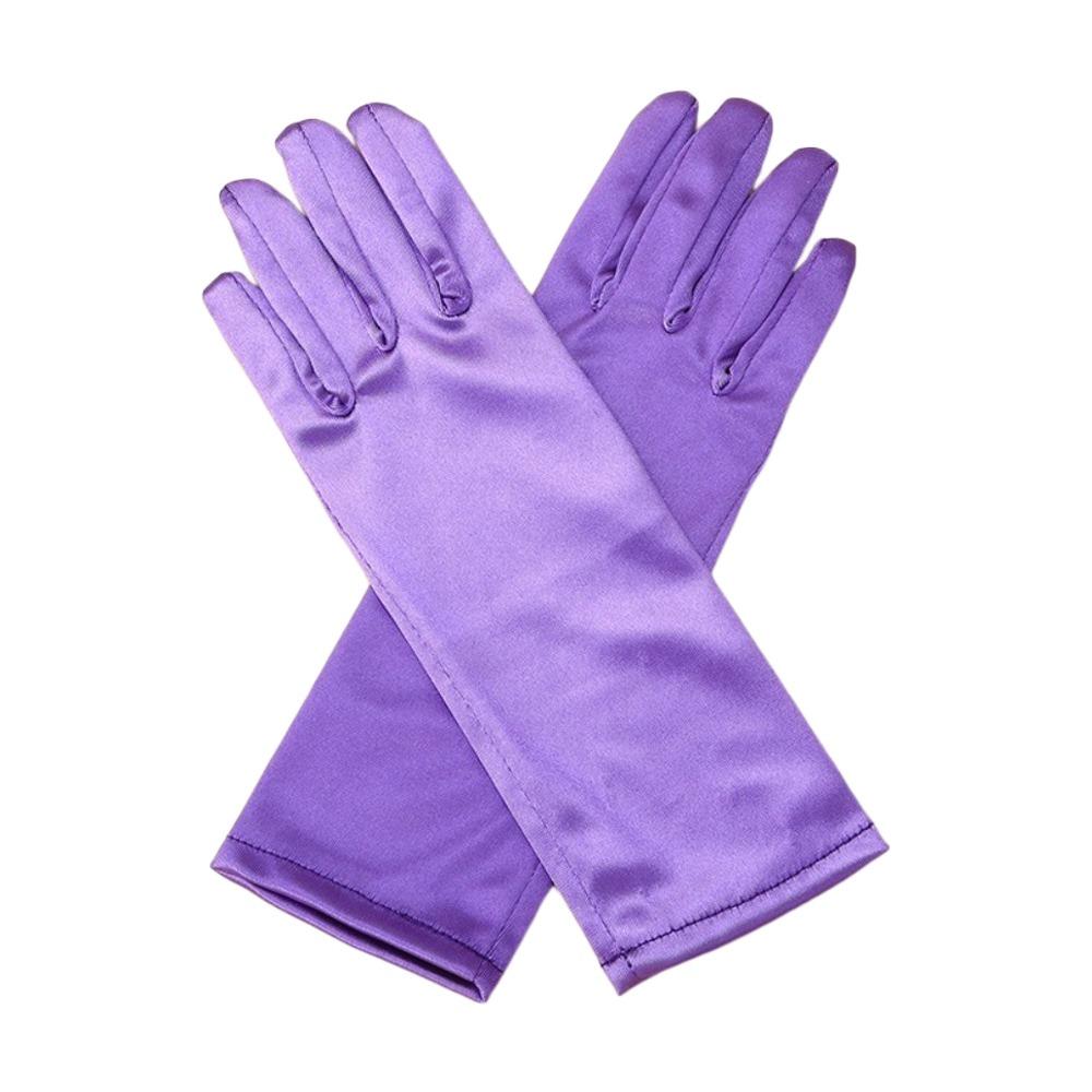 Однотонные детские перчатки Сатиновые танцевальные митенки Новая мода Сценический костюм для выступлений Девочки