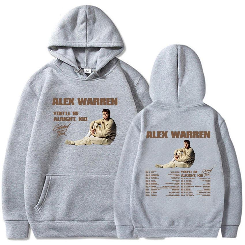You'll Be Alright Kid Alex Warren Hoodies Мужская одежда Зимние толстовки с капюшоном с длинным рукавом Певица Графический принт Топ