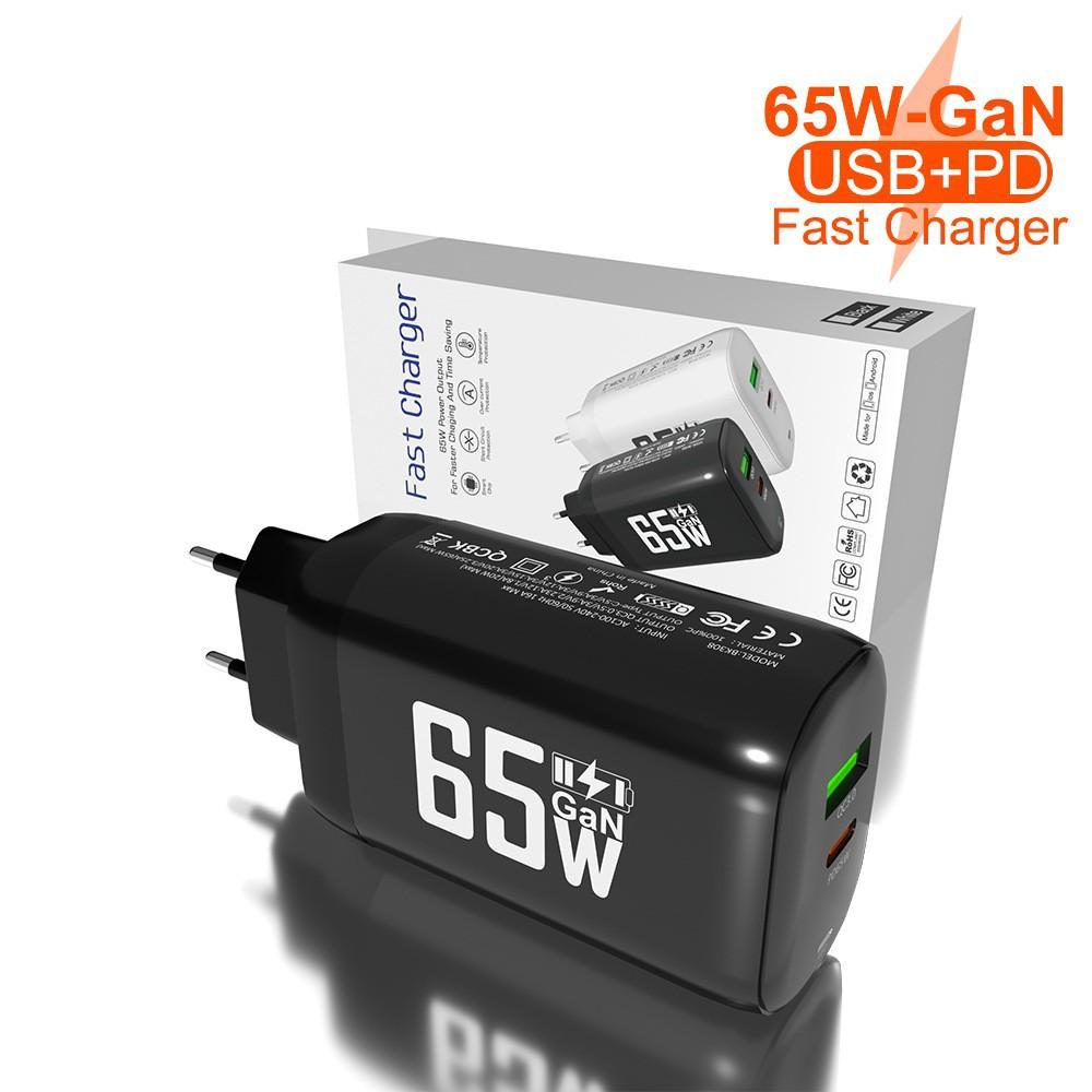 Зарядное устройство GaN USB Type C 65 Вт, быстрое зарядное устройство PD 45 Вт QC3.0, быстрое зарядное устройство USB C Type C для ноутбука Macbook, iPad, планшета iPhone 15, Samsung