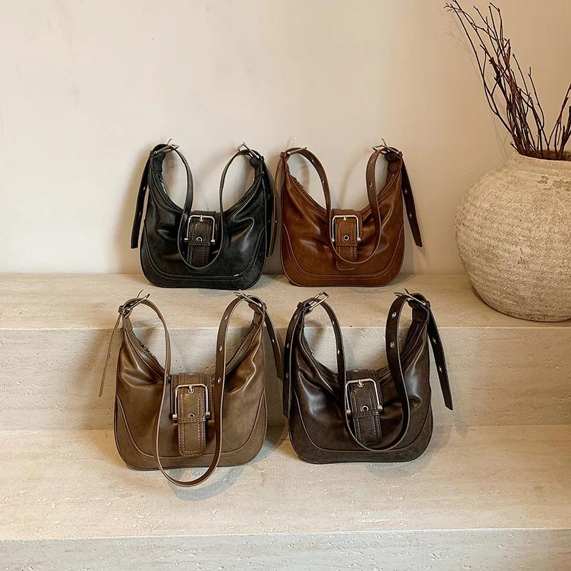 2024 Зимний поясной дизайн Y2K ретро маленькая сумка через плечо из искусственной кожи женские модные сумки новый тренд роскошная сумка через плечо