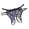 Эротические женские прозрачные бретели с открытой промежностью, кружевные трусы, стринги с цветочным принтом