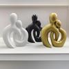 New Abstract Lovers Sculpture Couple Figurines Wedding Anniversary Gift Resin Modern Art Pop Decoration Objects Desktop Statues