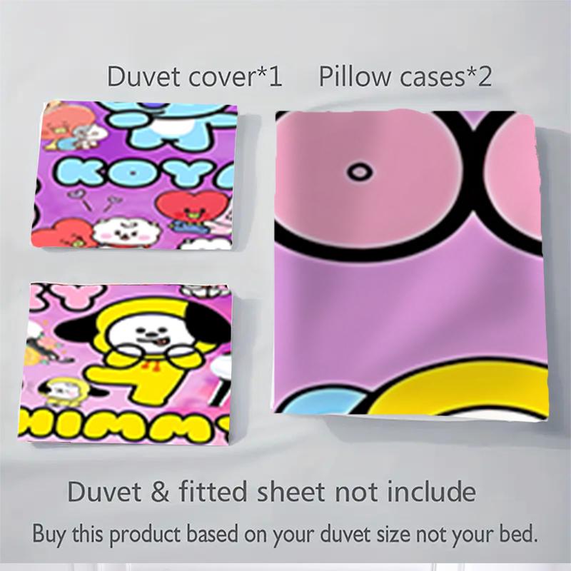 3Pcs Bt21 Character Parade Bedding Sets For All Sizes New 3D Printed Bed Cover Comforter Duvet Cover Pillowcase Bedroom Decoration