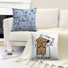 Cartoon Line Cat Dog Cushion Cover Pillowcase Upholstery Sofa Throw Pillow Home Decor Pillowcas