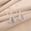 Selenite Gemstone 925 Fine Silver Jewelry Handmade Women Designer Earrings 1.40" EE-9-41