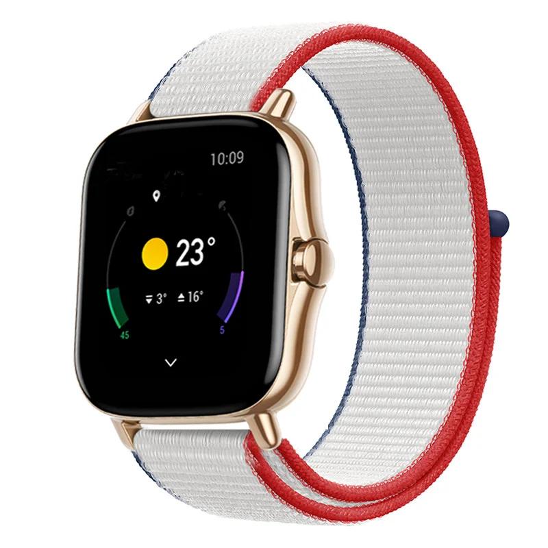 20mm/22mm Nylon Loop Watch Band For Amazfit GTS/4/2/2e/3/GTS2 Mini/GTR 4/3 pro/GTR2/2e/stratos 2/3 Bracelet Amazfit Bip-u Strap