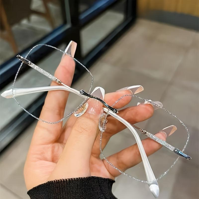 1 Starry Sky Frameless Transparent Lens Women's Glasses Shining Galaxy Frame