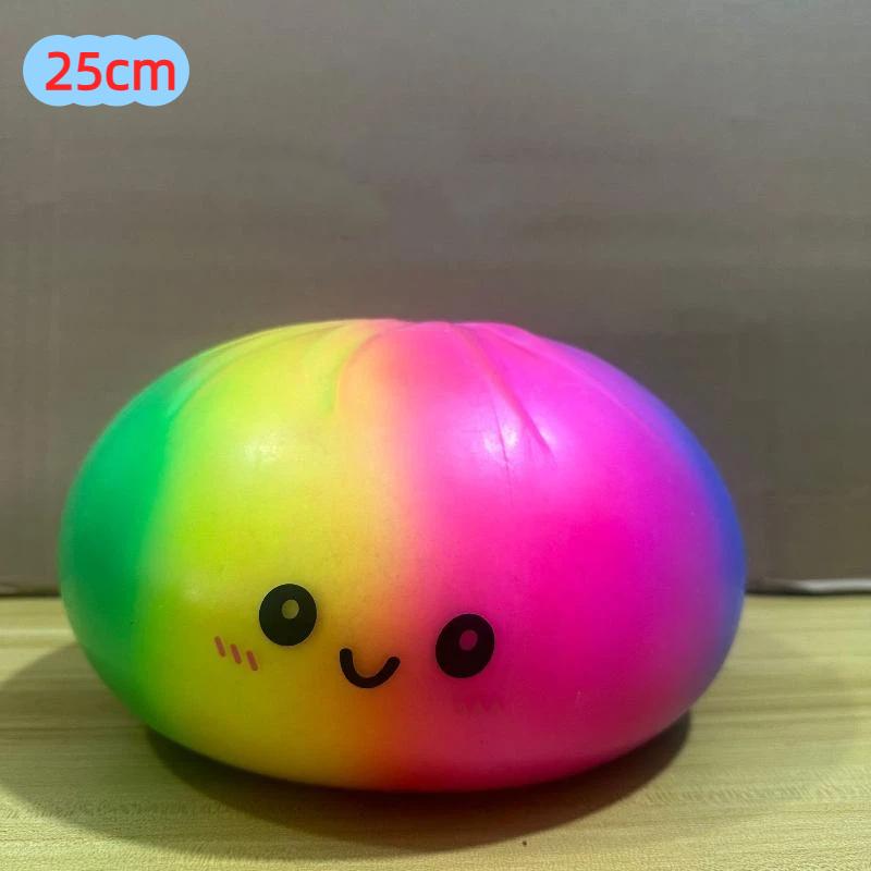 Rainbow Dumpling Pressure Relief Squeeze Toy 15/25cm Large Soft Fidget  Toy for Kids Adults Travel Anxiety Relief Gift