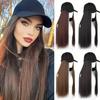 Elegant Long Straight Synthetic Wig With Adjustable Baseball Cap High Temperature Fiber Comfortable Fit For Daily Casual Wear