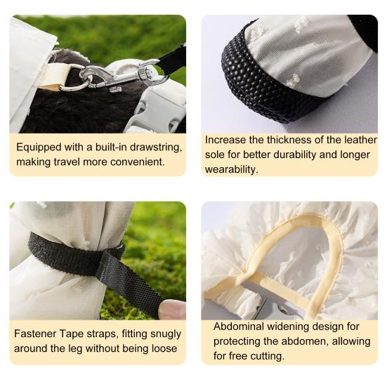 Pet Anti Dust Pants Waterproof Anti-Slip Dog Paw Protector Shoes Rain Boots with Adjustable Suspender