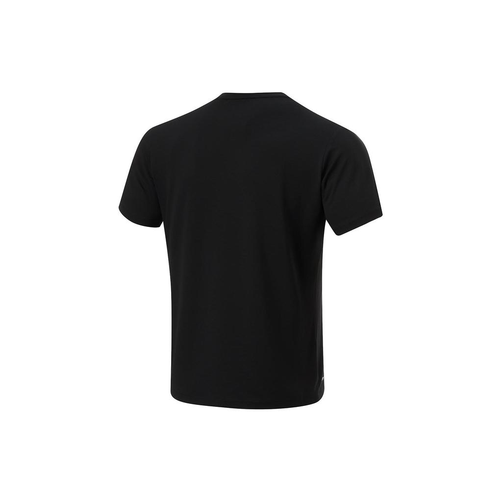 Li-Ning Дышащая удобная быстросохнущая футболка с круглым вырезом и коротким рукавом для мужчин, черная ATSU475-6