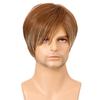 Synthetic Short Mens Wig with Side Bangs Wig Male Natural Pixie Cut Hair Daily Wig Cosplay Soft Heat Resistant Fiber