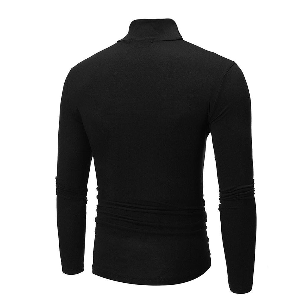 Мужской комплект рубашек с высоким воротом 3 шт. Термобазовый слой с длинным рукавом Облегающий Однотонный
