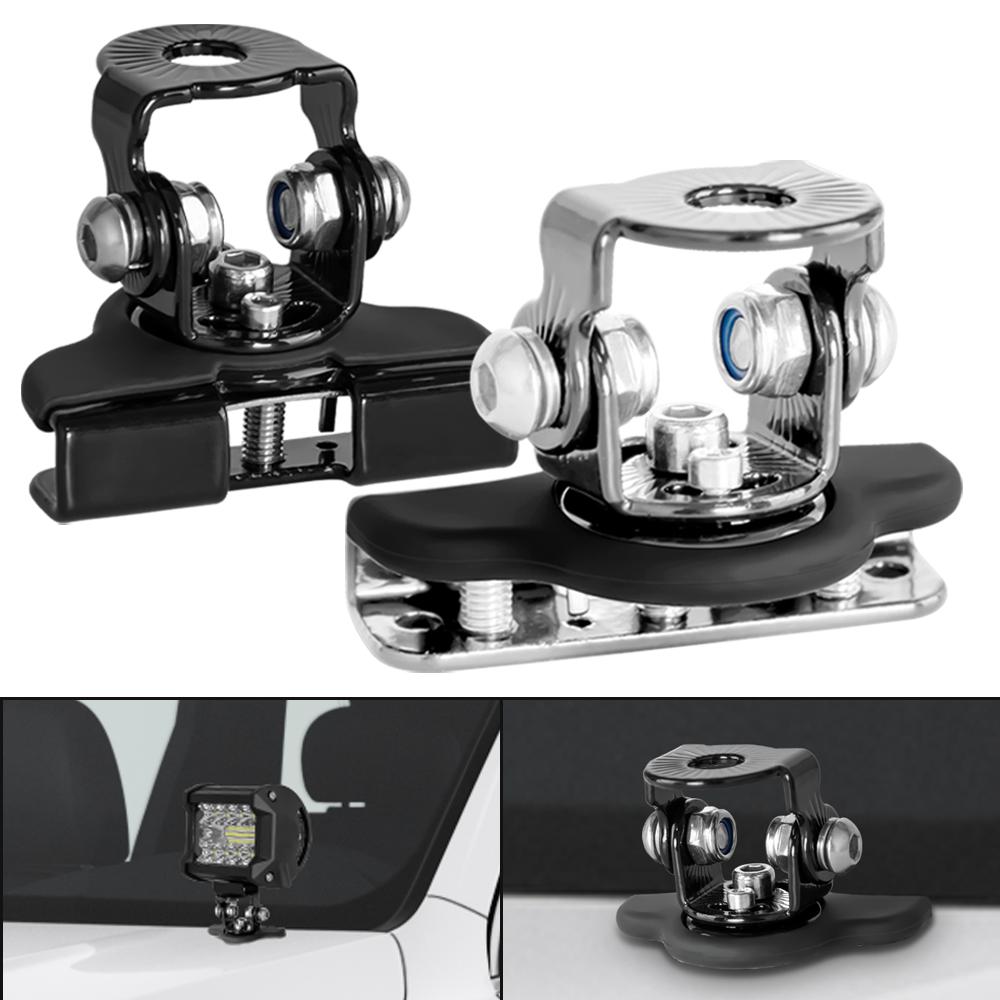 Держатель фары автомобиля Регулируемая стойка Светодиодная монтажная скоба для световой балки Крепление на капот Зажим для рабочего света Внедорожные 4x4 Автоаксессуары