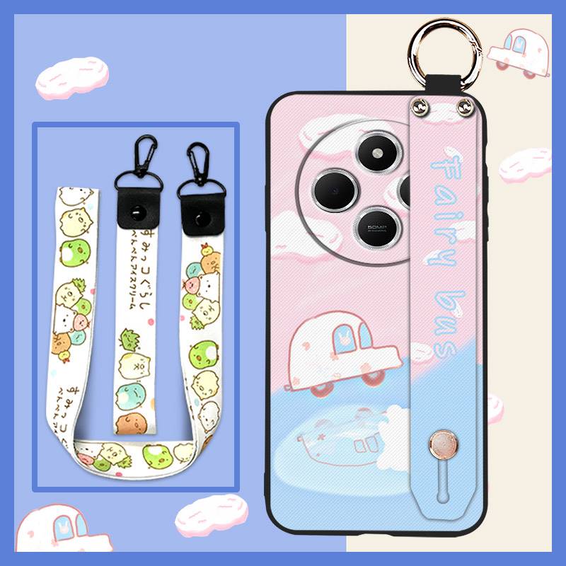 Прочный грязеотталкивающий чехол для телефона Redmi A4 5G с браслетом-подставкой, пылезащитная задняя крышка с ремешком на запястье, защитный