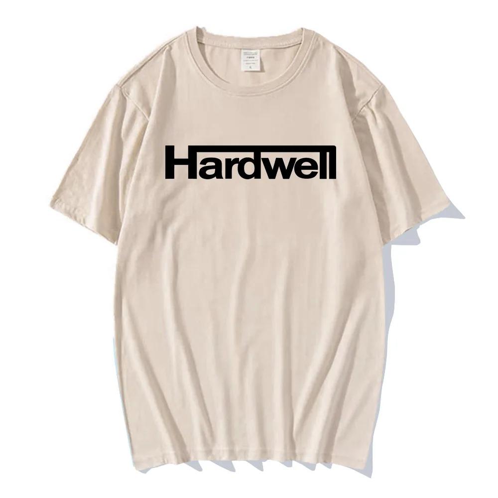 Футболка с принтом логотипа DJ Hardwell 100% Хлопок Короткий рукав Мужская футболка Унисекс Хип-Хоп Уличный стиль Повседневная Круглый вырез Женская Мужская футболка