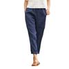 Women's Solid Color Comfortable Cotton and Linen Casual Pants Straight Trousers