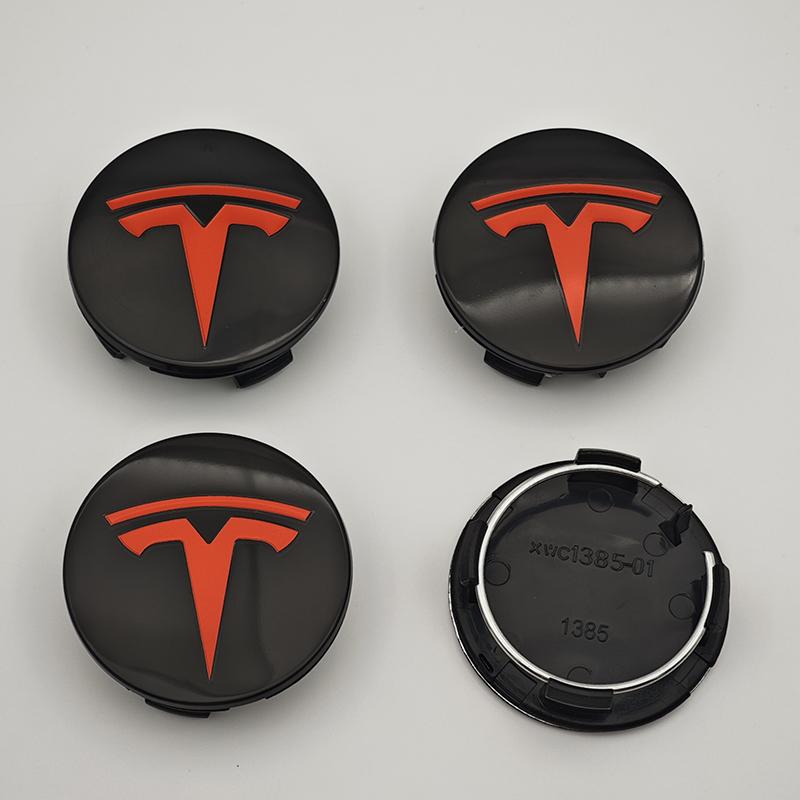 bjzqr4 4Pcs 56mm ABS Tesla Wheel Center Hub Cap Emblem Logo Car Rims Cover Hubcap For Tesla Model 3 Y X S Original Badge Accessories