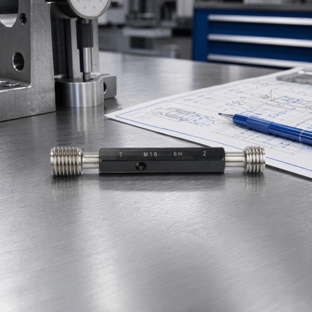 M16*2.0 Thread Plug Gauge Double End Hex Handle Measurement Hand Tool For Industrial Measurement