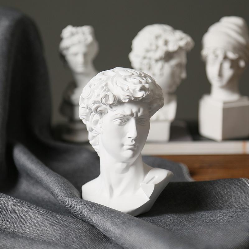 Греческая статуя Давида, бюст, голова, скульптура Микеланджело, декоративные фигурки, домашний офис, украшения для журнального столика в гостиной
