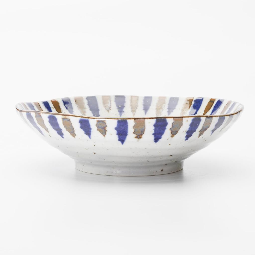 Mino Ware Tableware Set of Including a Shallow a Deep and a Approximately 17cm In Microwave and Dishwasher Made In Product Number 564607 "Fuchi