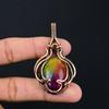 Rainbow Solar Quartz Gemstone Handmade Pure Copper Wire Wrapped Pendant Jewelry For Memorial Day