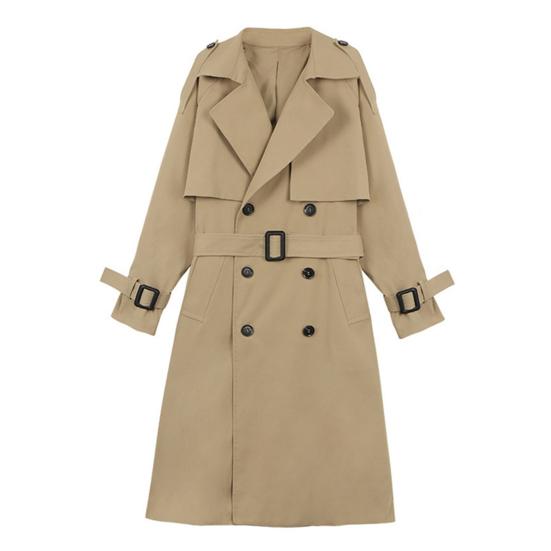 Женский плащ с отложным воротником, сохраняющий тепло, узор миди, весенне-осенний модный дизайн, ветровка, пальто, повседневная одежда