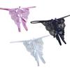 New Women Open Fork Transparency Bowknot Featured Strappy Sexy Panties