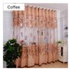1Pc 100*250cm Flower Jacquard Tulle Window Curtain Drape Lace Embroidered Sheer Voile Curtains Bedroom Balcony Living Room Decor