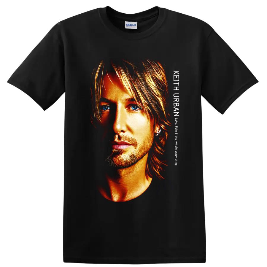 Keith Urban Country Singer Portrait T Shirt Blue Eyes Music Fan Graphic Art Tee