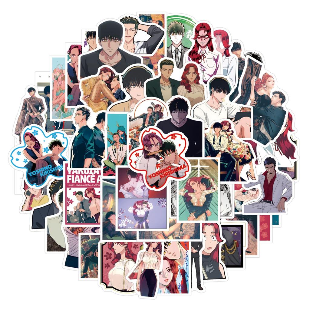 54pcs Suitcase Stickers Waterproof Stickers Scooter Computer Tablet Cartoon Decoration