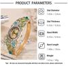 Retro Flower Butterfly Watch Quartz Movement Floral Watch Set  Evening Party