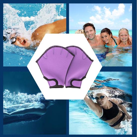 1 Pair Swimming Webbed Gloves Water Resistance Training Men Women Beginner Aquatic Fitness