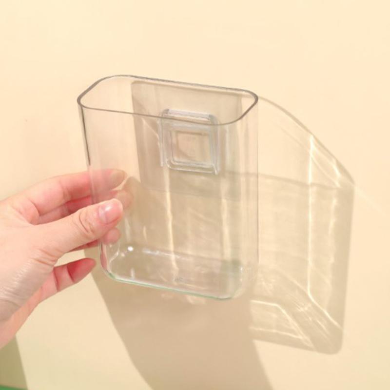 Прозрачный настенный ящик для хранения, настенный, без отверстий, прикроватные полки, органайзер, коробка