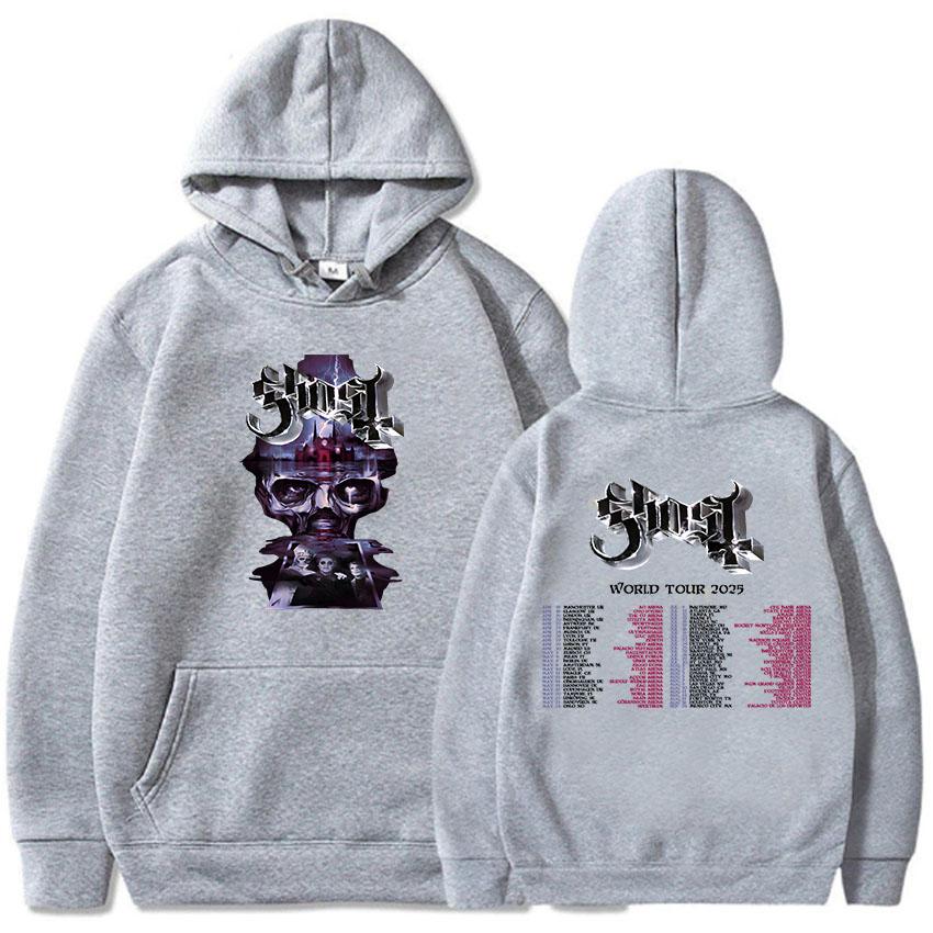 Толстовки Ghost World Tour 2025 Рок-группа Хип-хоп Унисекс Уличная одежда Sudaderas Hombre Зимние Повседневные Тяжелый Металл Толстовки Мужские