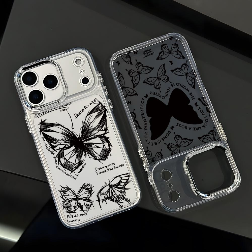 Fashion Butterfly Phone Case for Apple iPhone 17 Air 16 16e 15 14 13 12 11 Pro Max X Xs XR 8 Plus Luxury Clear Cover