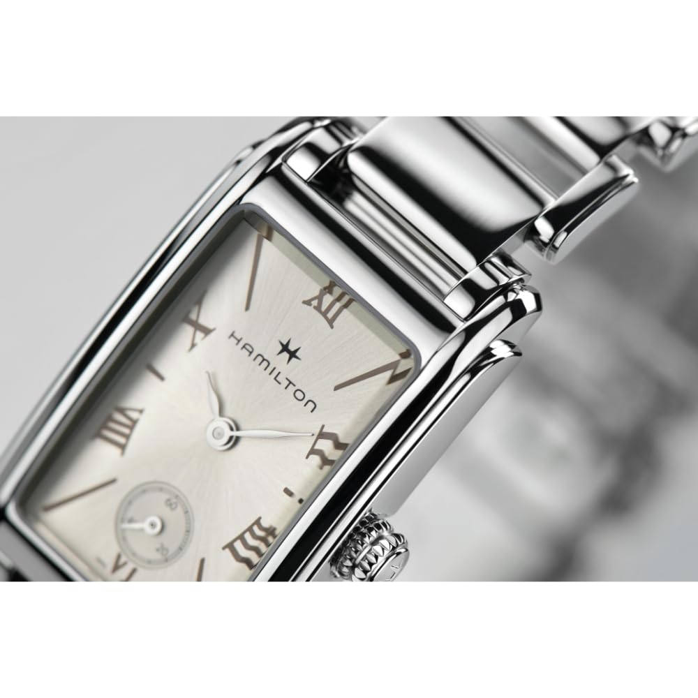 Hamilton American Classic Ardmore Quartz Wristwatch H11221114 Ladies 19mm x 27mm Silver Dial Genuine Guarantee