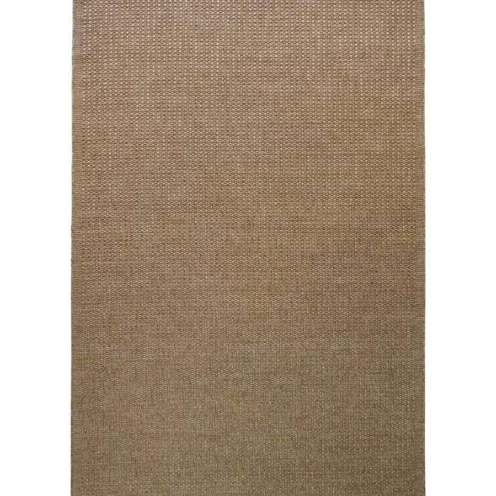 Tapis aspect jute motif damier beige 160x225