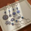 Devil's Hand Keychain: Retro Ethnic Tree of Life Pendant with Blue Eye Charm