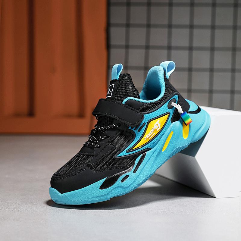 1879 обувь для мальчиков осень и зима кожаные кроссовки для детей среднего и старшего возраста детские весенние сетчатые дышащие кроссовки для бега для мальчиков