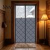 Thermal Door Cover Magnetic Curtain, Winter Insulated Padded with Window, Blackout Curtain Transparent Window Magnet Closure Windproof Soundproof for