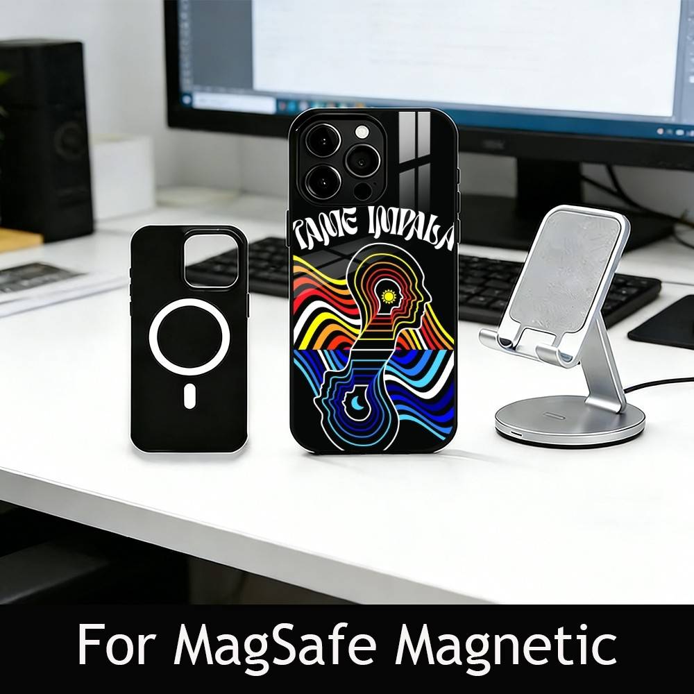 Психоделический арт чехол для телефона Tame Impala для iPhone17,16,15,14,13,12,11 Plus,Pro Магнитный для Magsafe Беспроводной зарядки