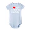 Baby Romper I Love My Grandma and Grandpa Print Bodysuit Infant Romper Short Sleeve