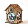 Wooden Christmas Luminous Cabin Christmas LED  Light Snow House  Christmas Decoration